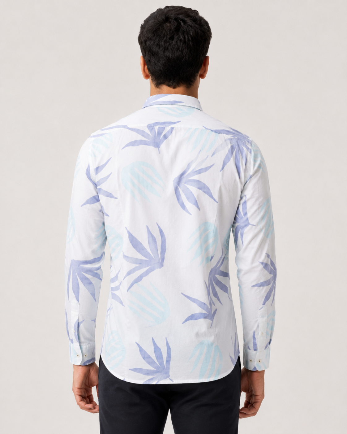 Azure Palm Cotton Shirt