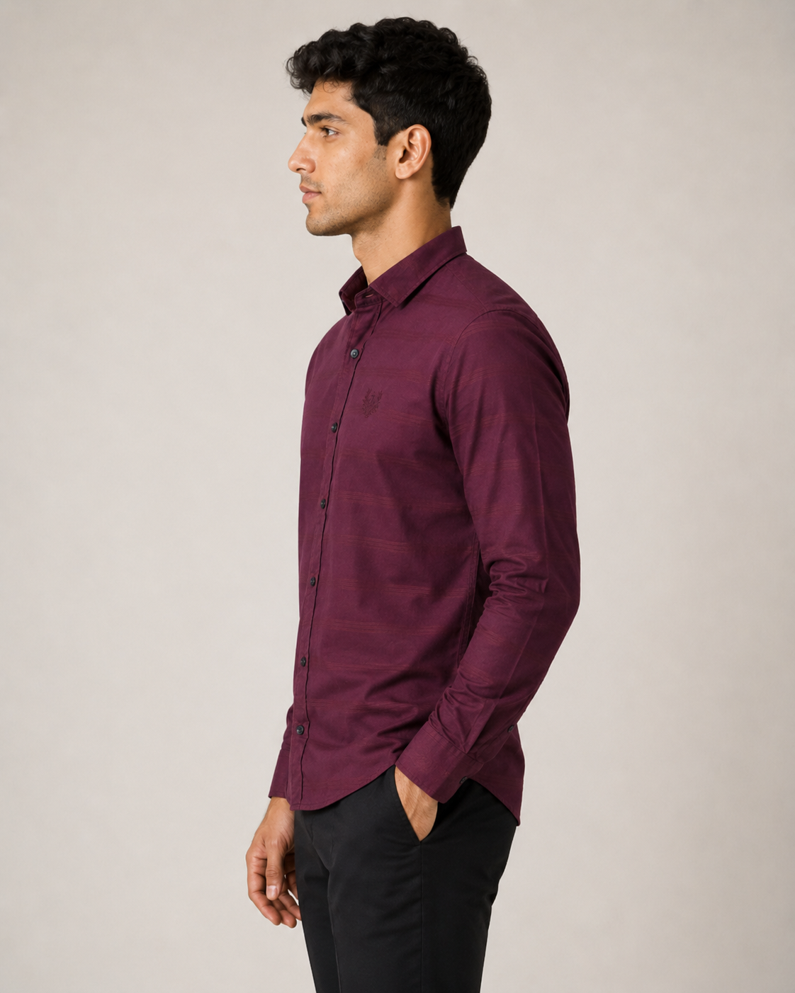 Burgundy Shadow Cotton Shirt