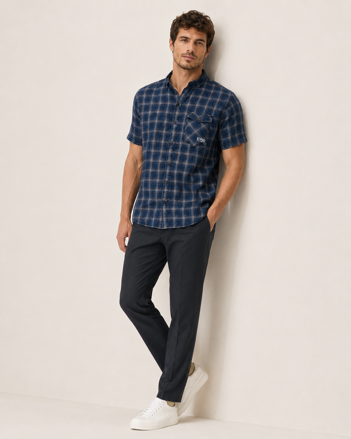 Indigo Heritage Check Cotton Shirt