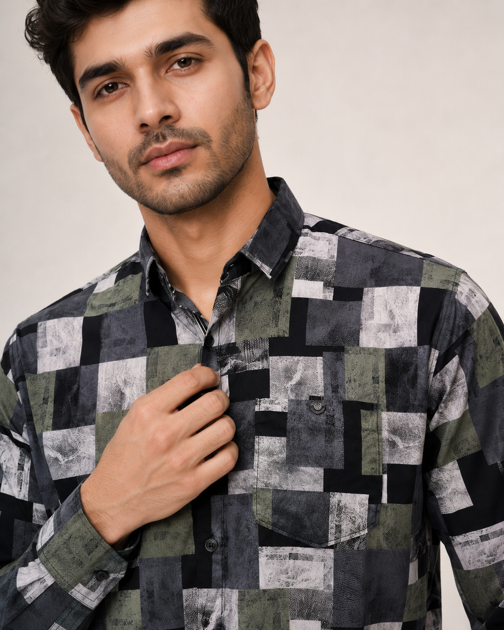 Urban Mosaic Cotton Shirt