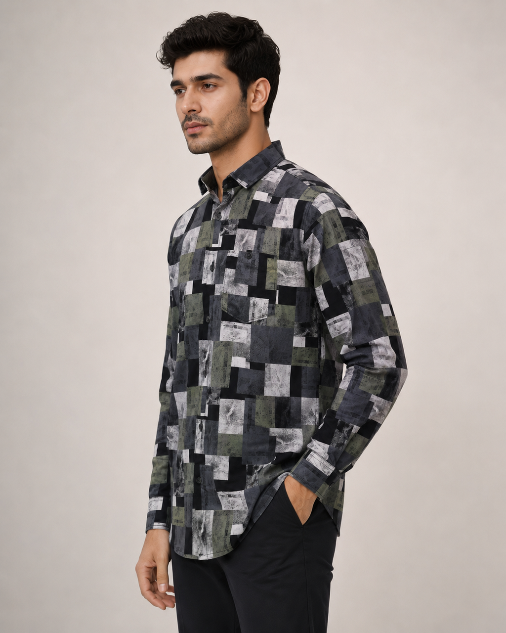 Urban Mosaic Cotton Shirt