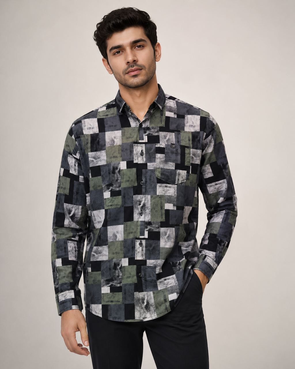 Urban Mosaic Cotton Shirt