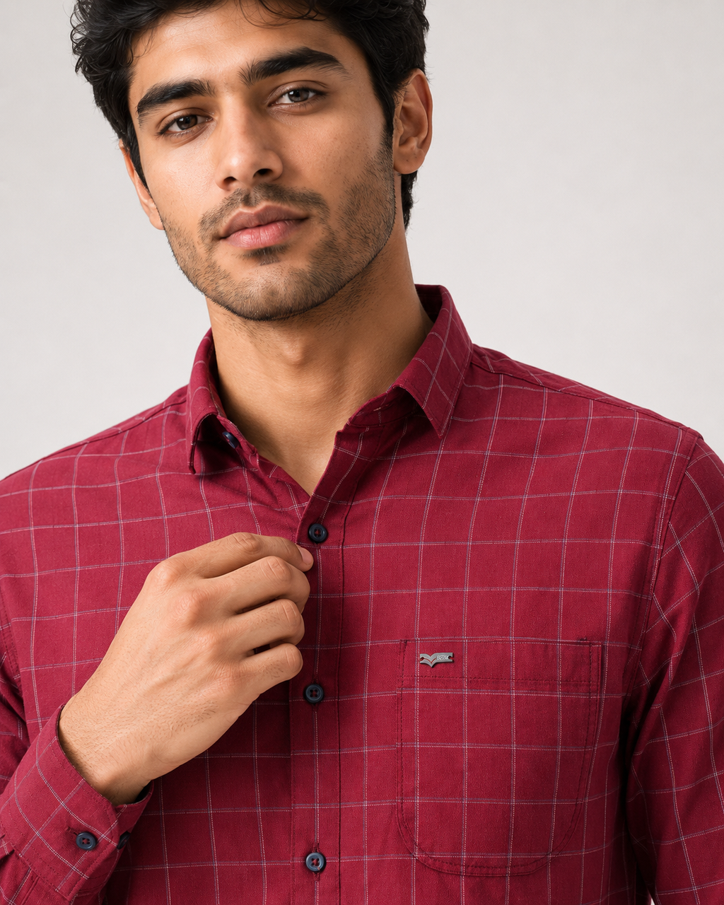 Ruby Grid Cotton Shirt