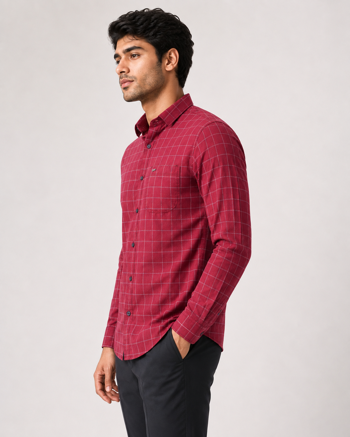 Ruby Grid Cotton Shirt