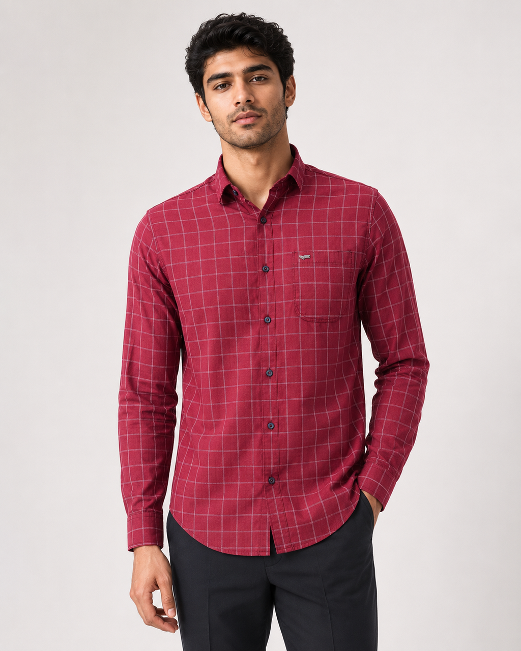 Ruby Grid Cotton Shirt