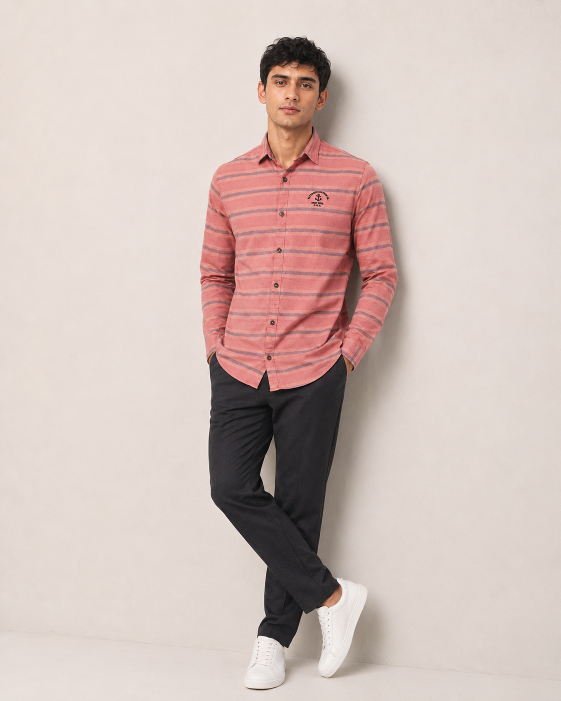 Sunset Harbor Striped Shirt