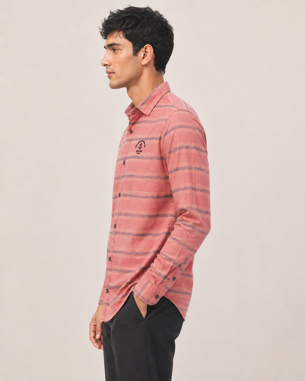 Sunset Harbor Striped Shirt
