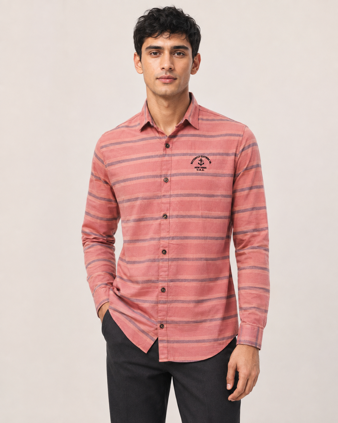 Sunset Harbor Striped Shirt