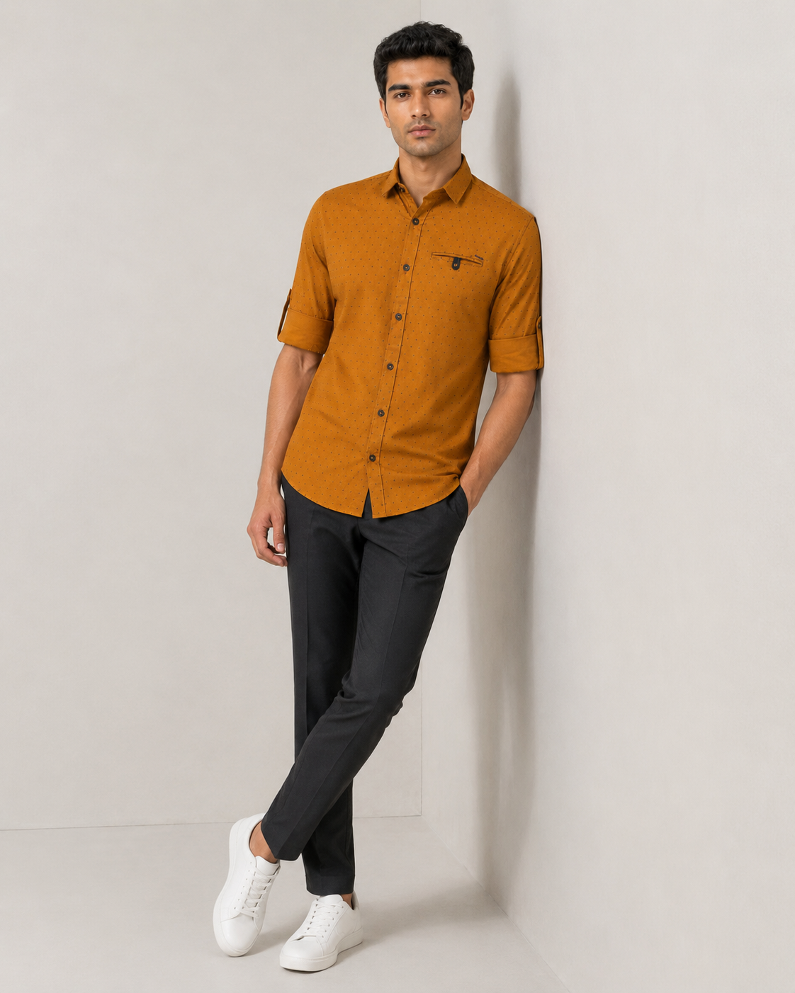 Amber Dot Cotton Shirt