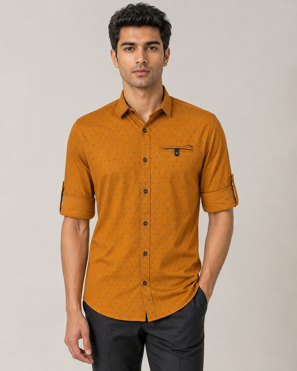 Amber Dot Cotton Shirt