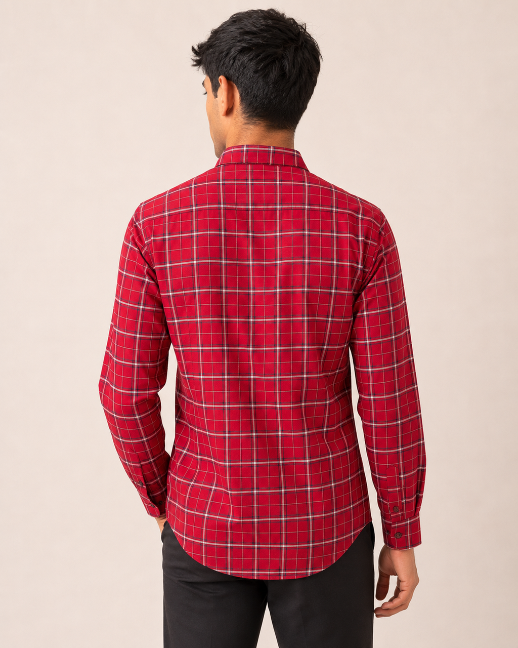 Crimson Tartan Cotton Shirt