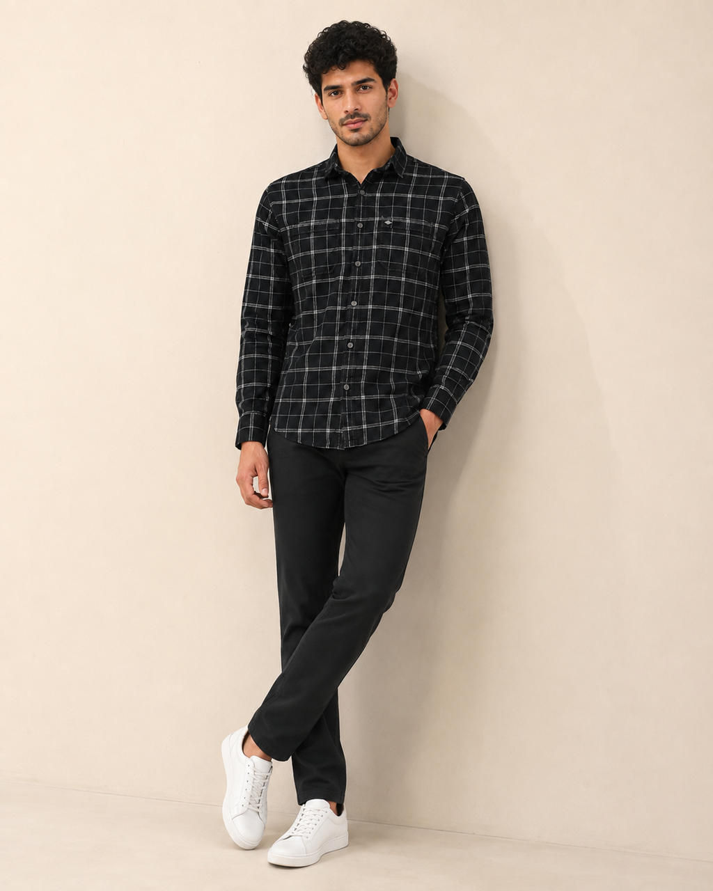 Onyx Grid Cotton Shirt