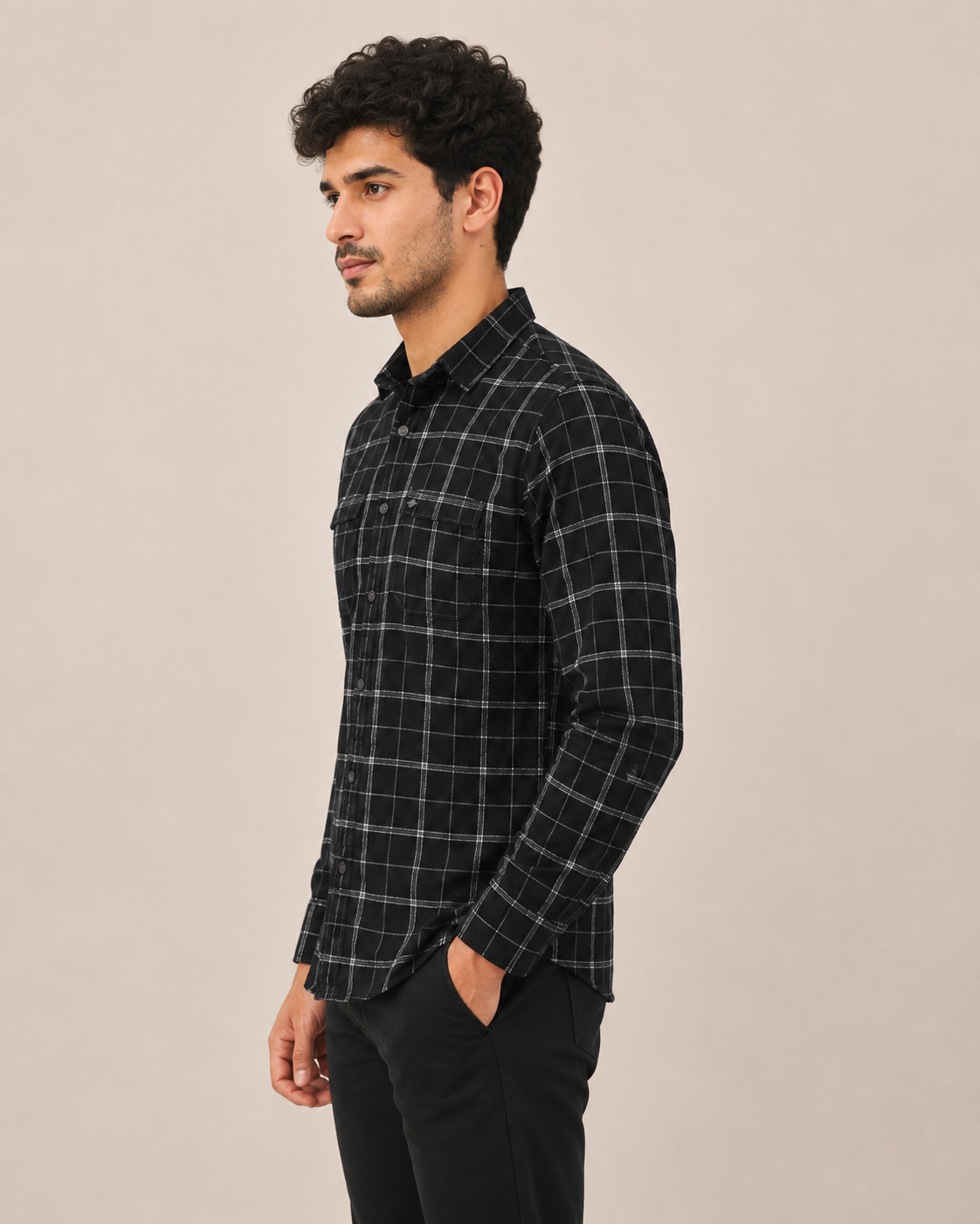 Onyx Grid Cotton Shirt