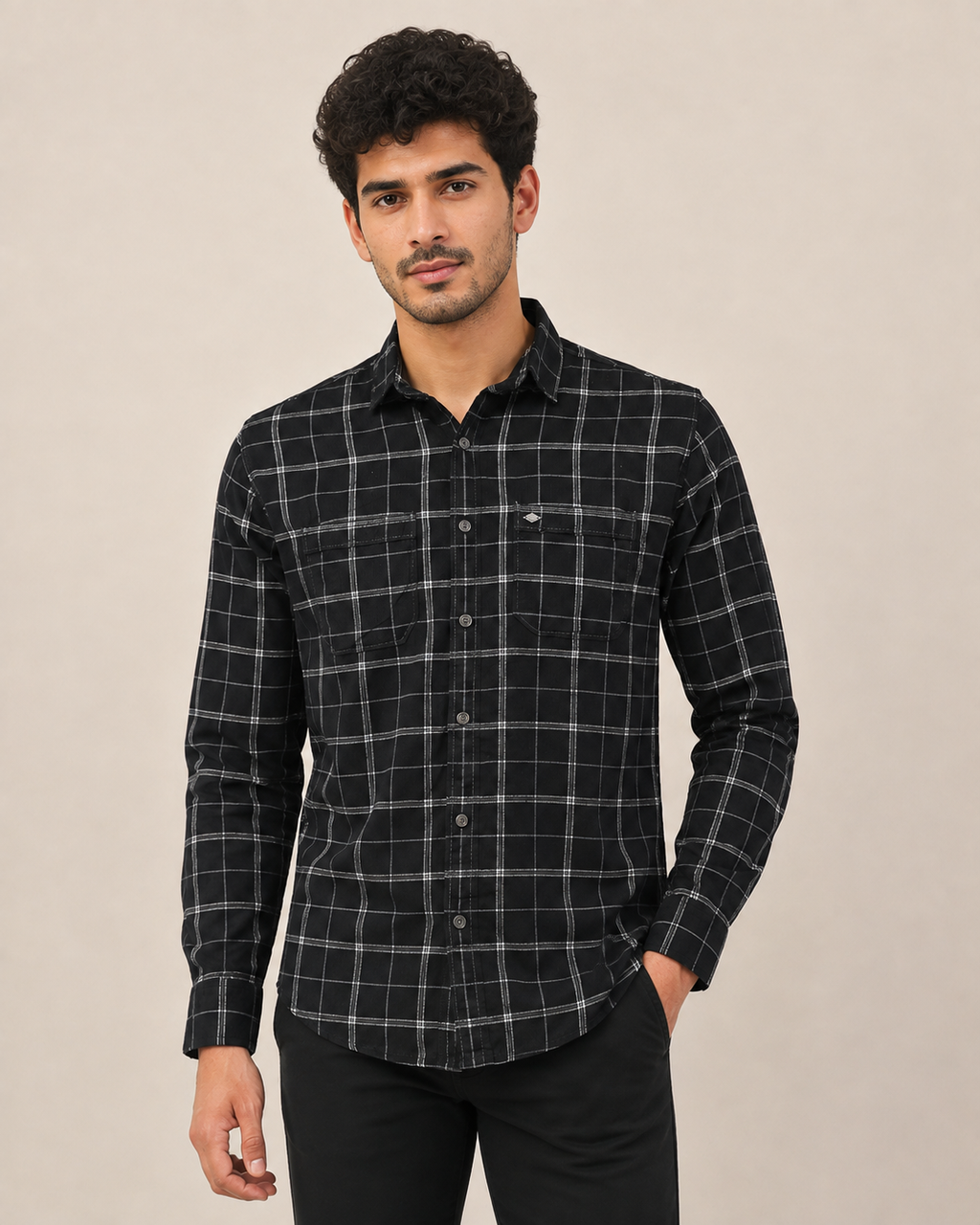 Onyx Grid Cotton Shirt