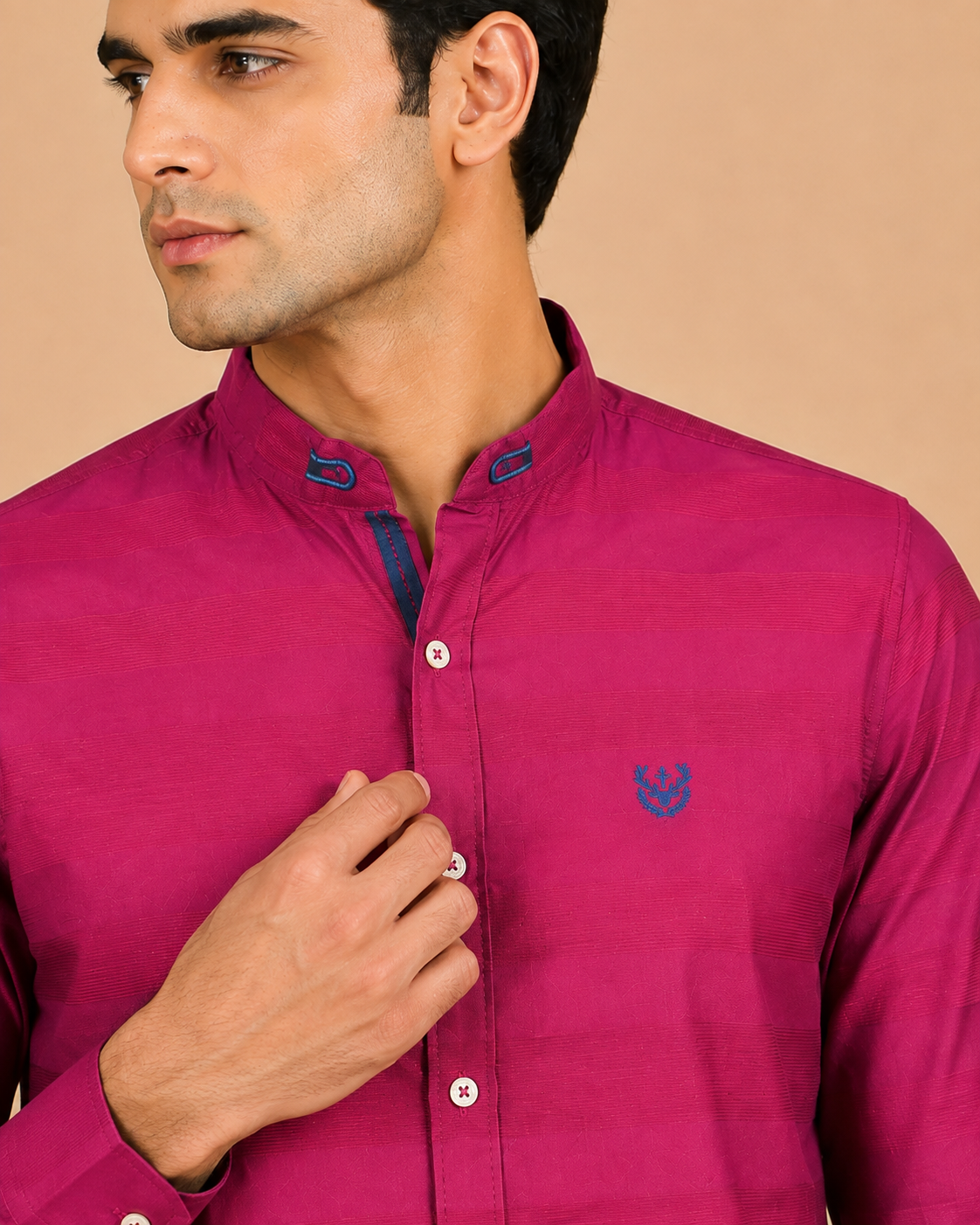 Magenta Regent Textured Cotton Shirt