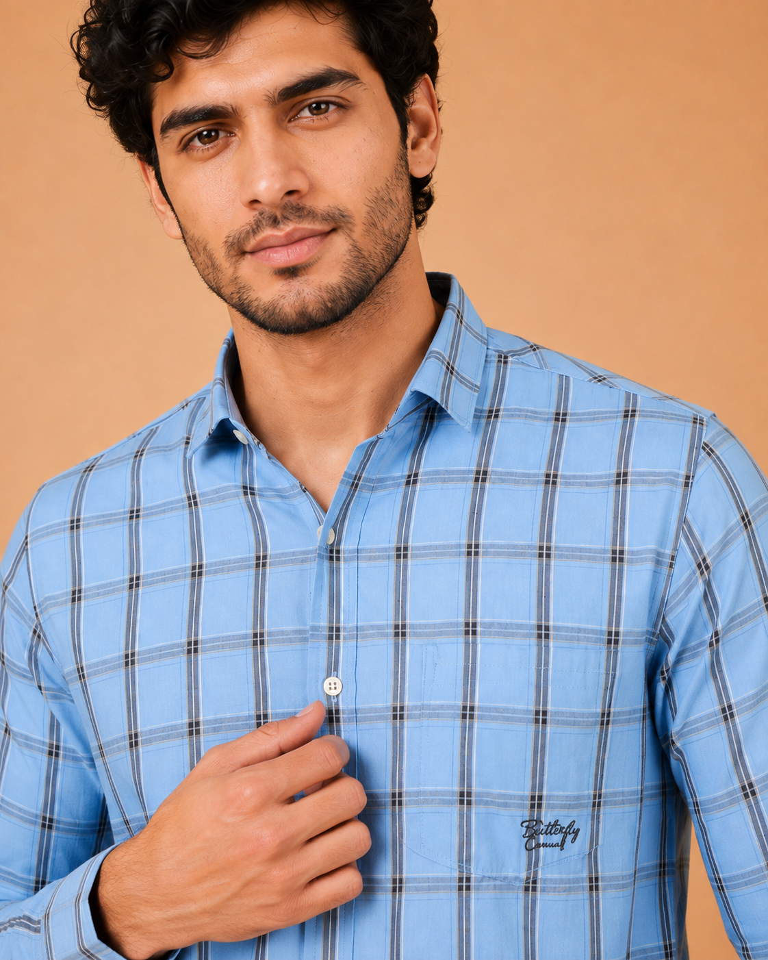 Azure Heritage Plaid Cotton Shirt