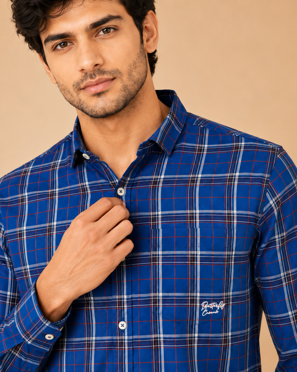 Cobalt Heritage Plaid Cotton Shirt
