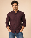 Burgundy Regent Grid Cotton Shirt