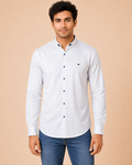 White Regent Grid Cotton Shirt