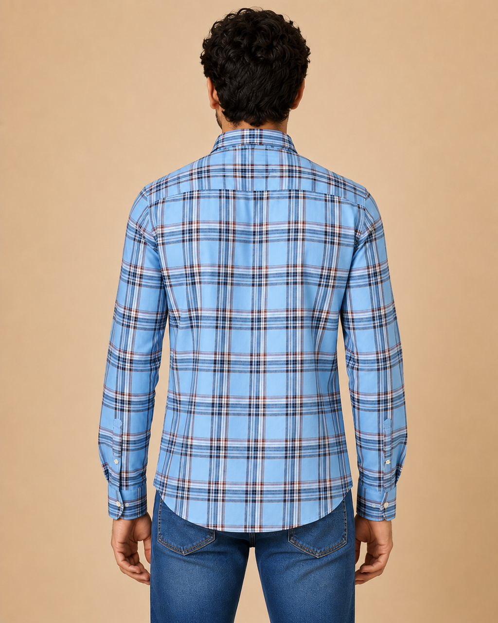 Blue Horizon Plaid Cotton Shirt