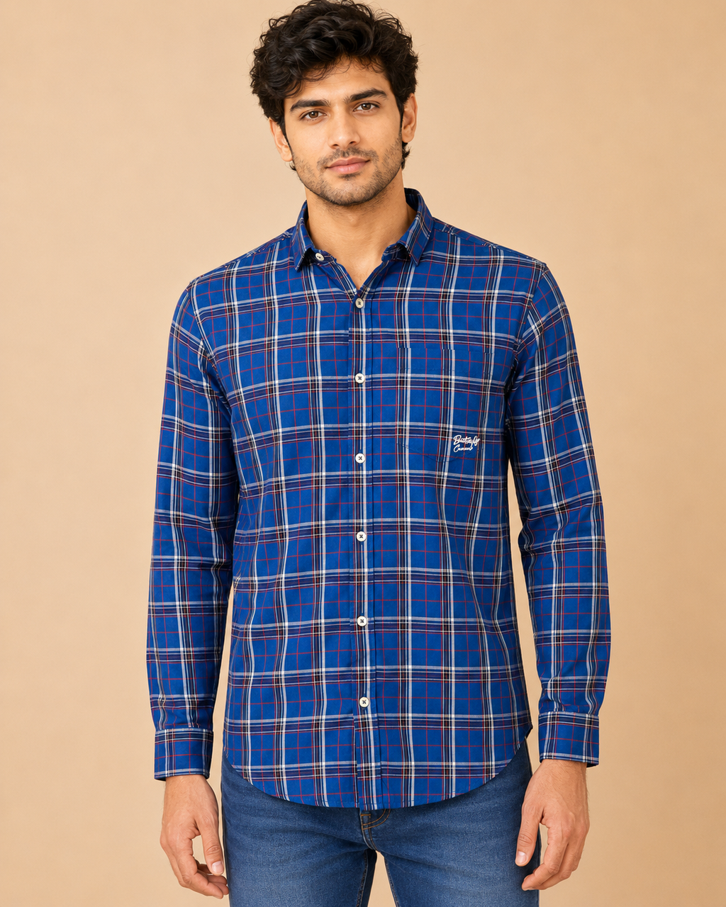 Cobalt Heritage Plaid Cotton Shirt