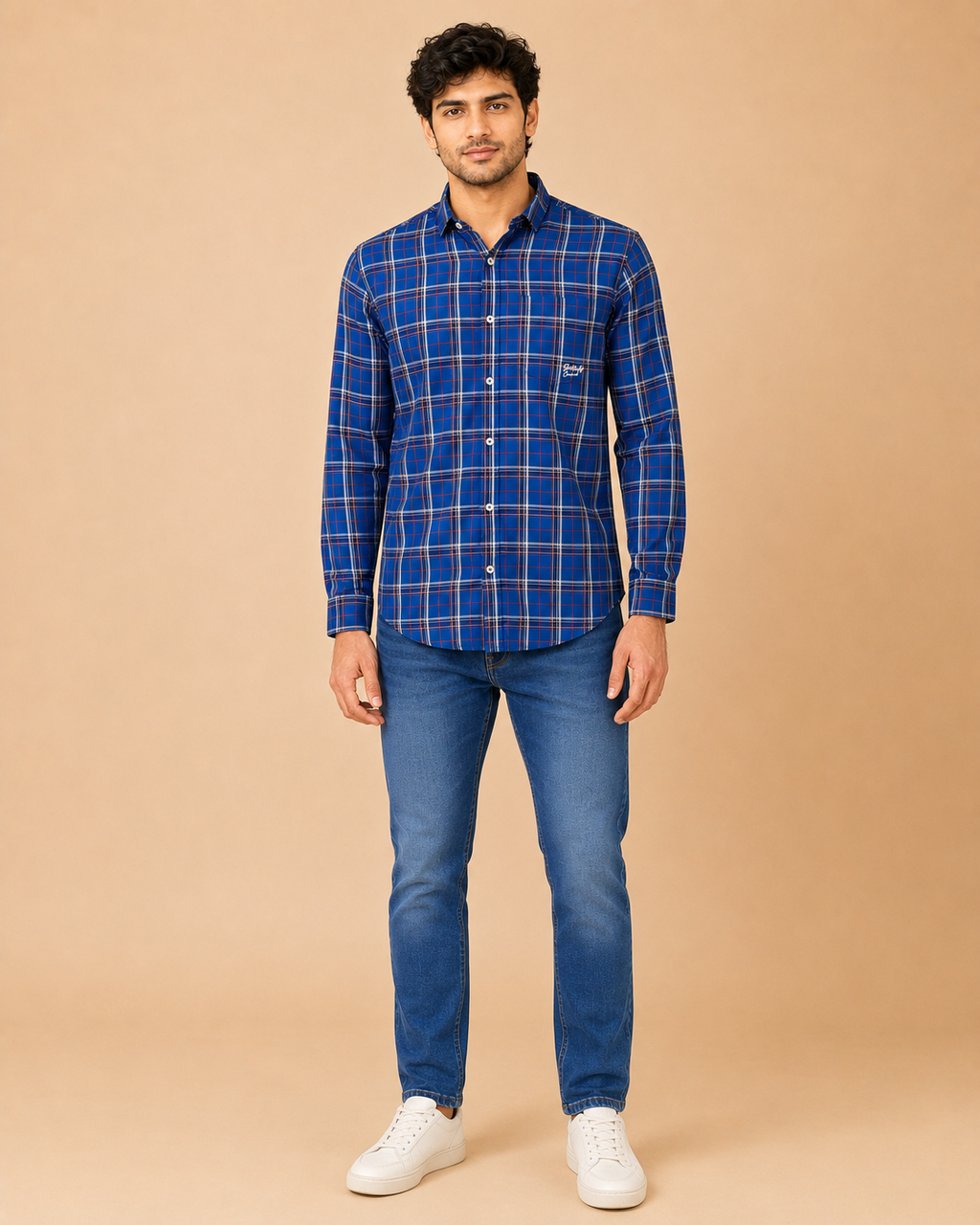 Cobalt Heritage Plaid Cotton Shirt