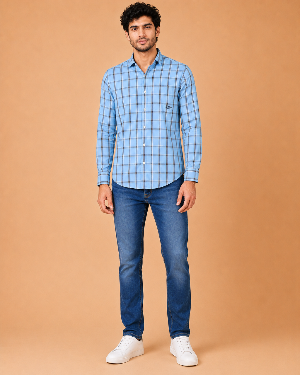 Azure Heritage Plaid Cotton Shirt