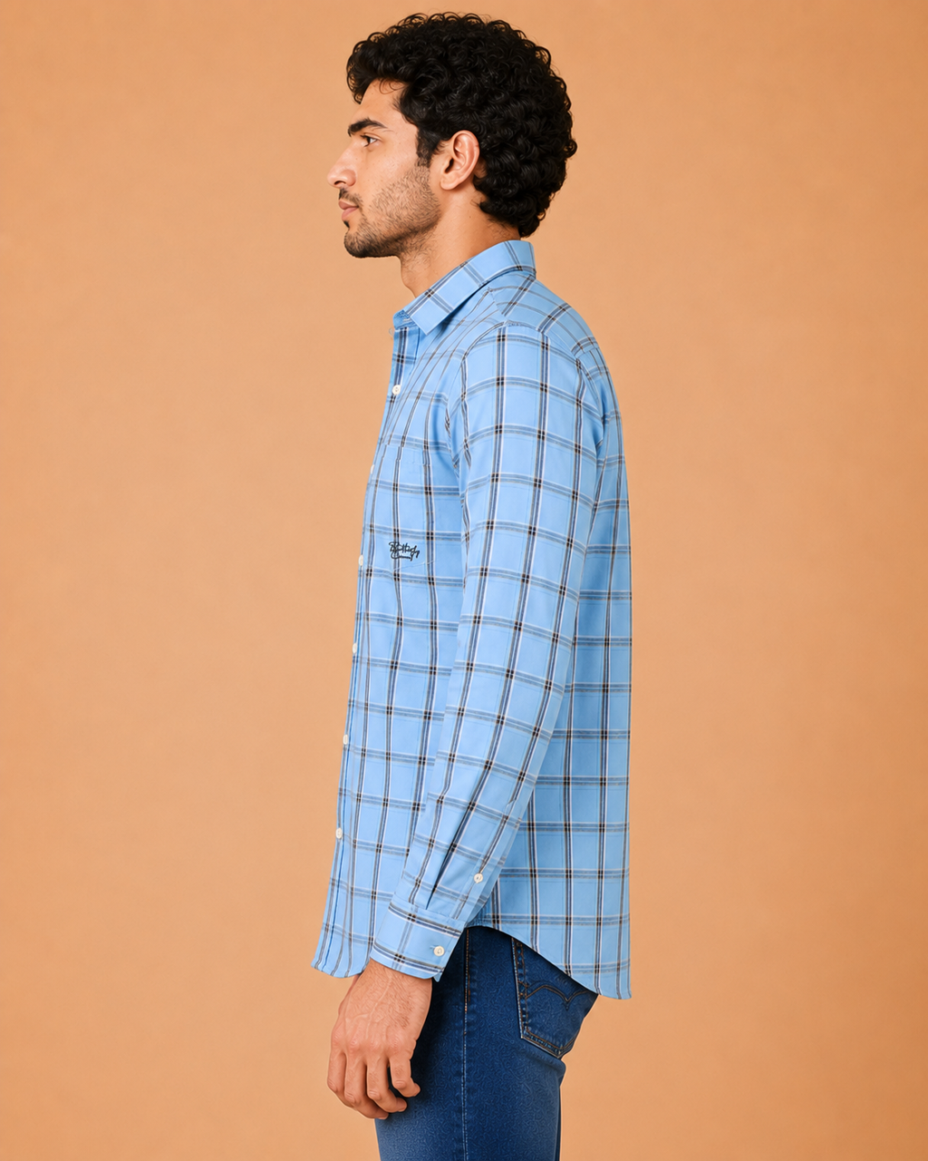 Azure Heritage Plaid Cotton Shirt
