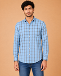 Azure Heritage Plaid Cotton Shirt
