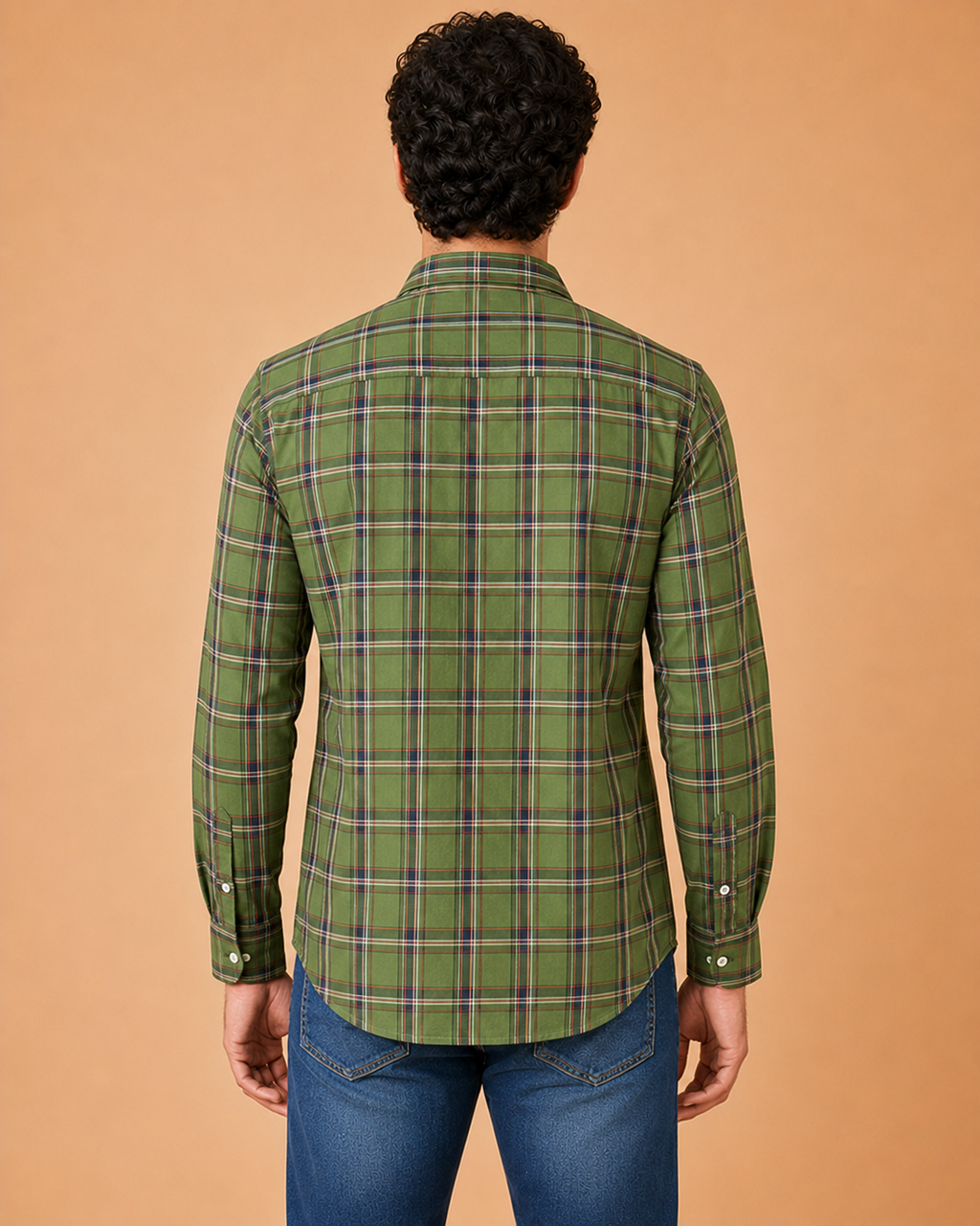 Olive Tartan Cotton Shirt