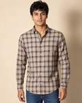 Taupe Tartan Cotton Shirt