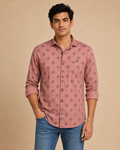 Rosewood Motif Cotton Shirt