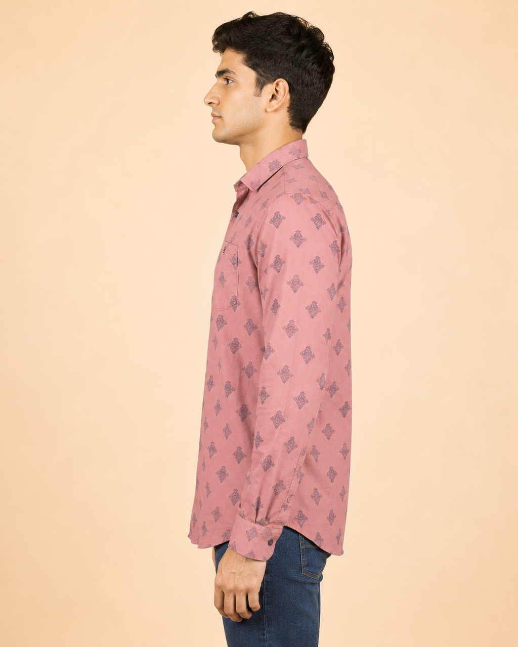 Rosewood Motif Cotton Shirt