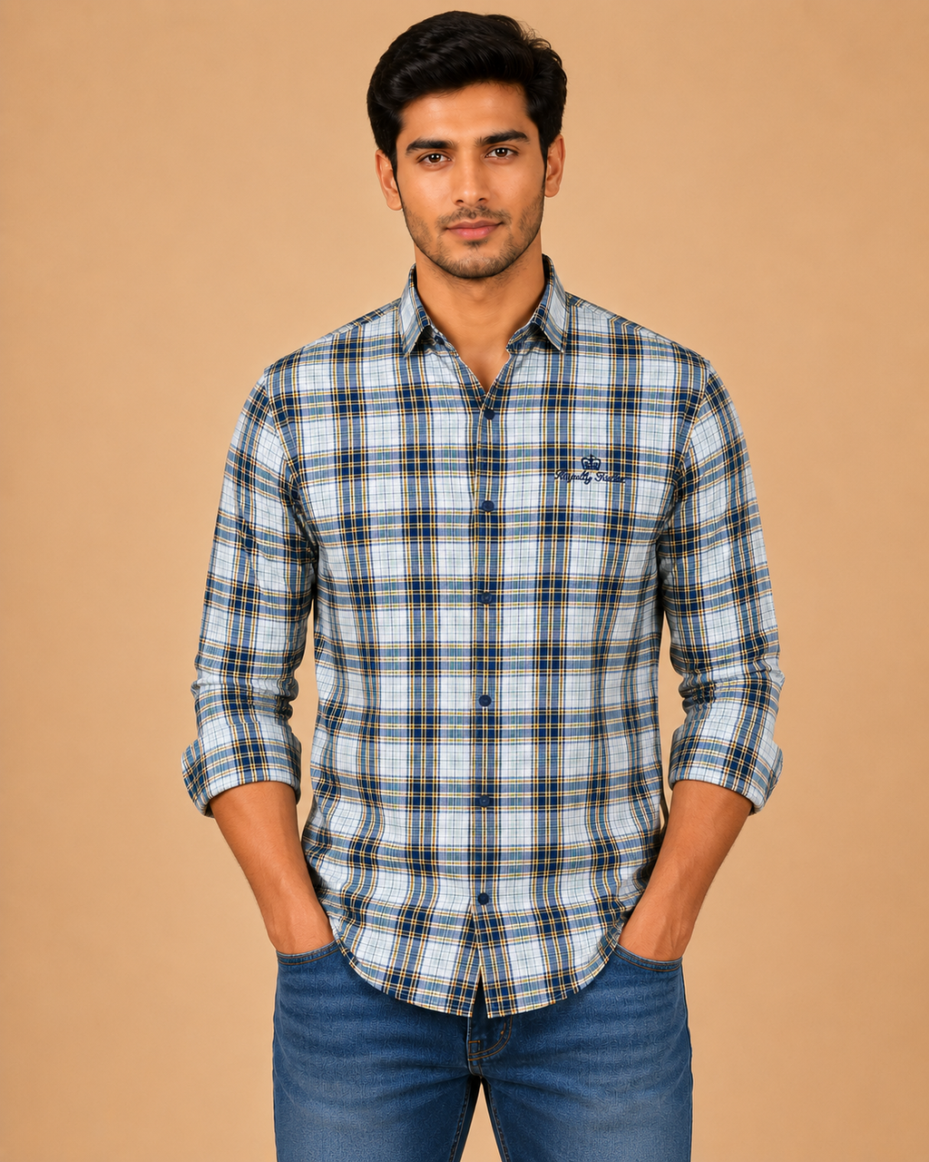 Sky Heritage Plaid Cotton Shirt