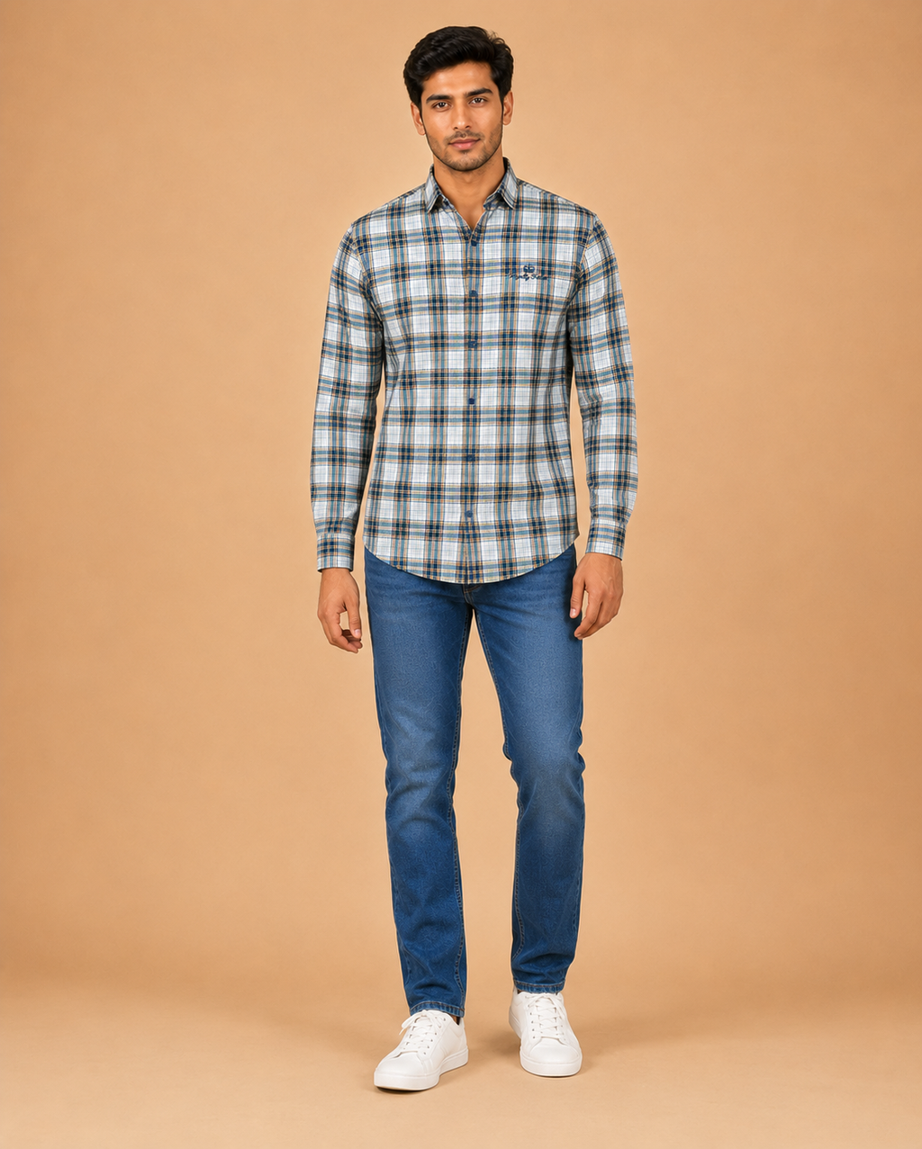 Sky Heritage Plaid Cotton Shirt