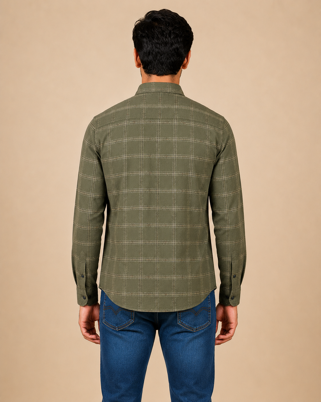 Olive Heritage Grid Cotton Shirt
