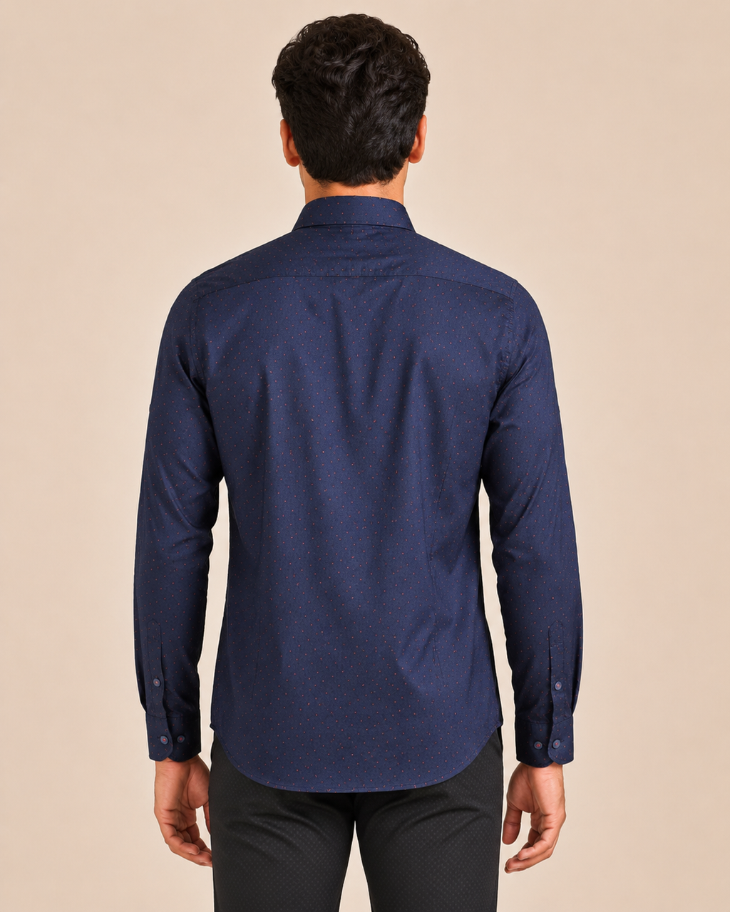 Midnight Ember Dot Cotton Shirt