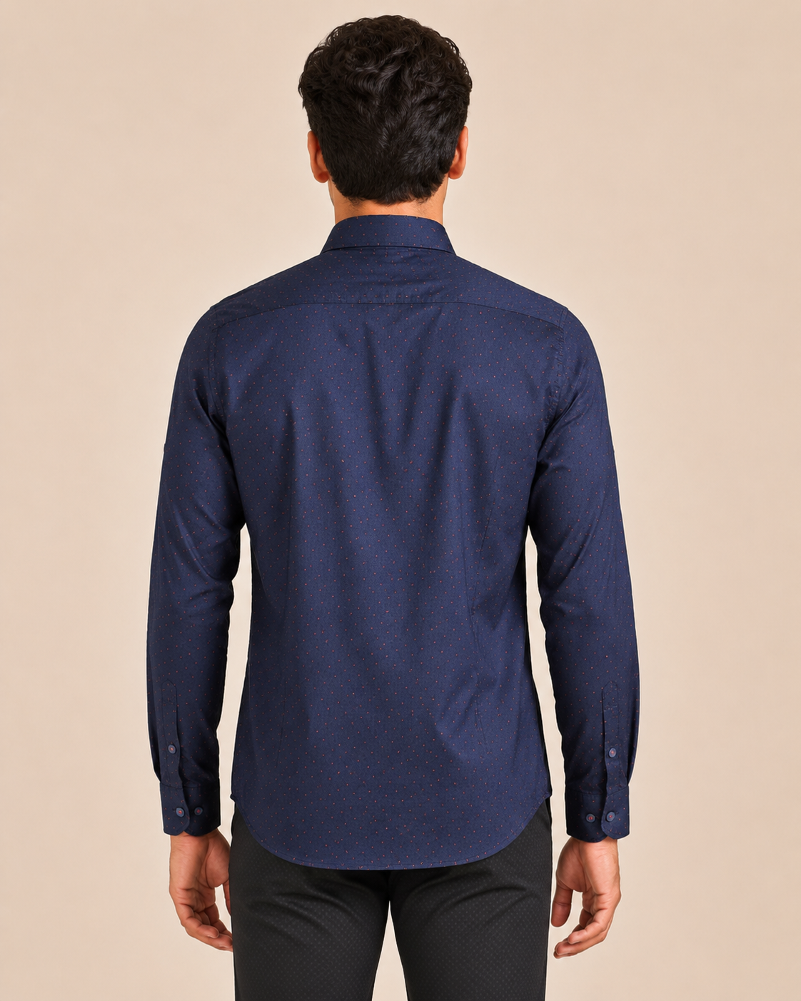 Midnight Ember Dot Cotton Shirt