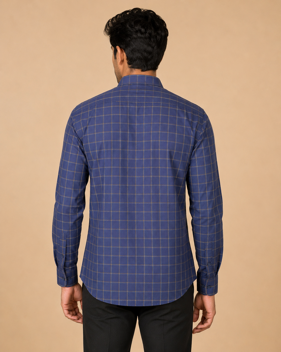 Royal Indigo Grid Cotton Shirt
