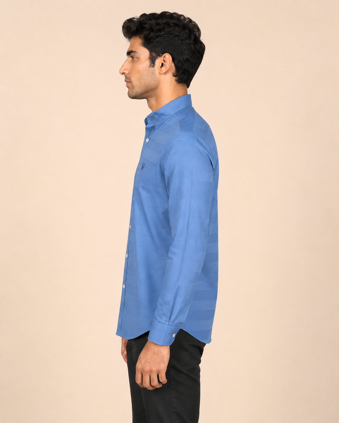 Sky Crest Textured Cotton Shirt
