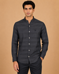 Graphite Regent Textured Cotton Shirt