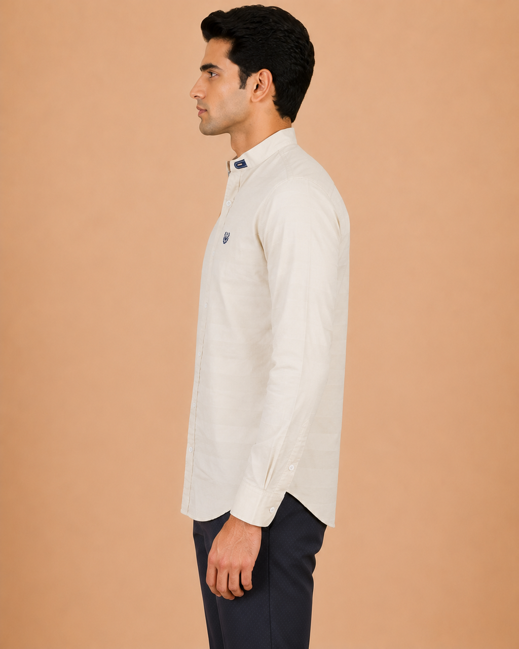 Cream Regent Textured Cotton Shirt