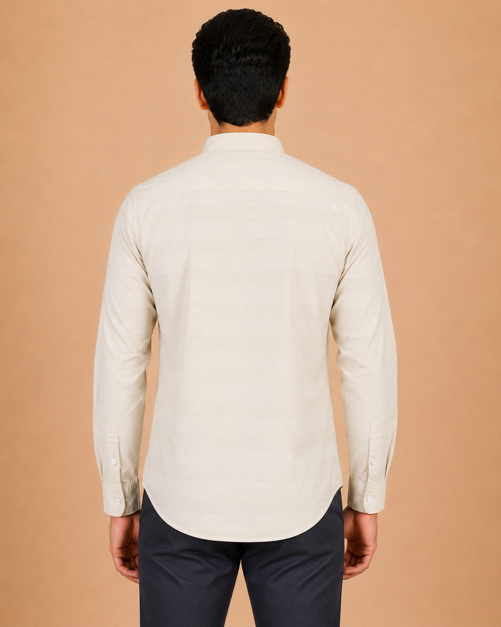 Cream Regent Textured Cotton Shirt