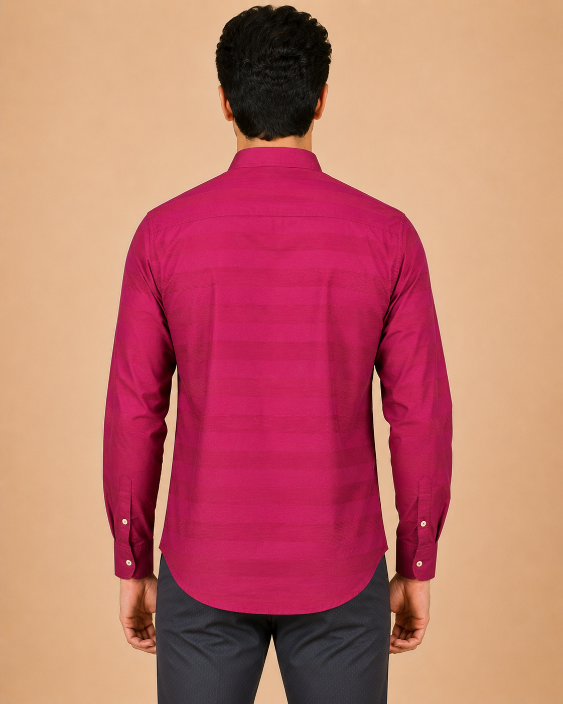 Magenta Regent Textured Cotton Shirt