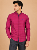 Magenta Regent Textured Cotton Shirt