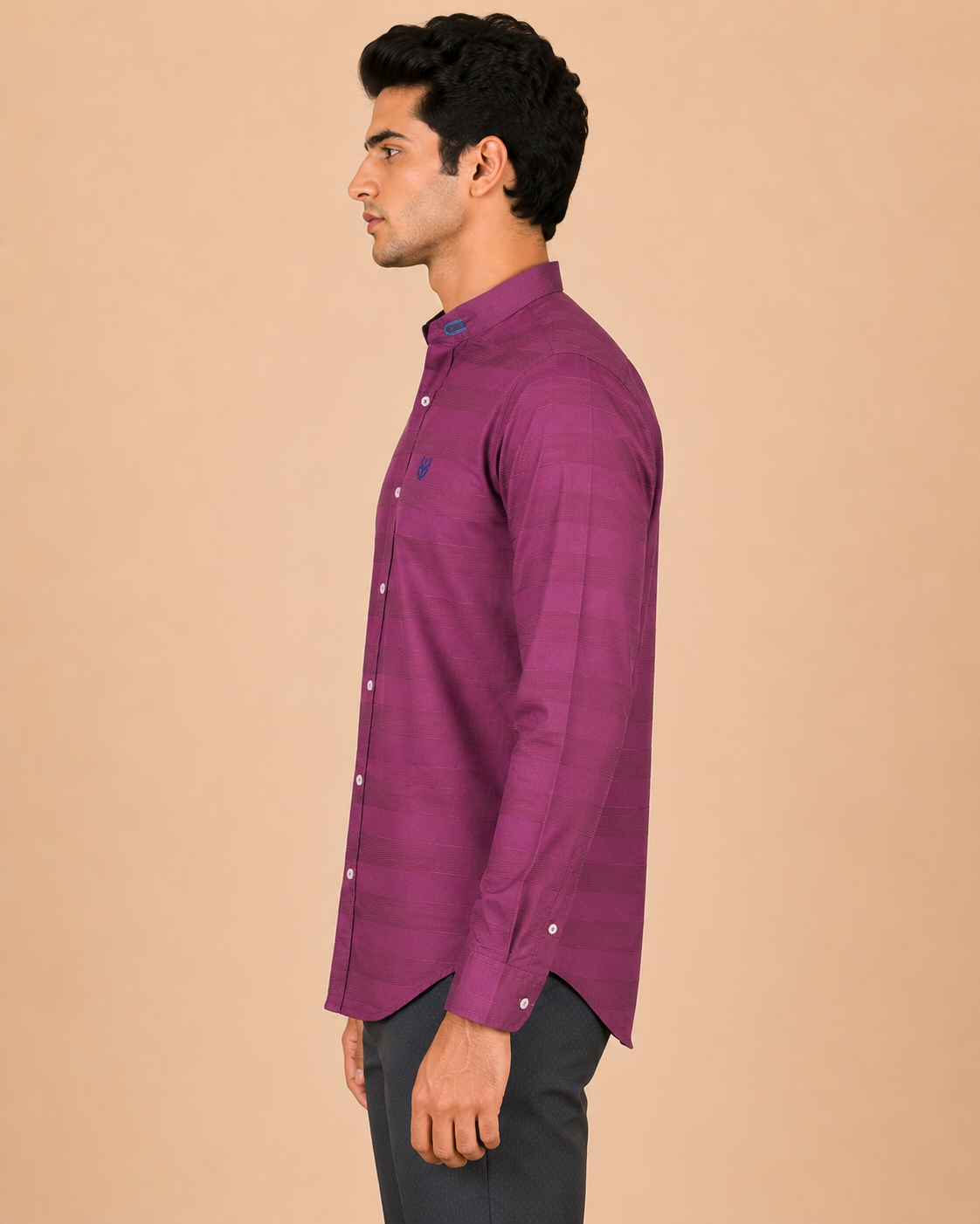 Plum Regent Textured Cotton Shirt