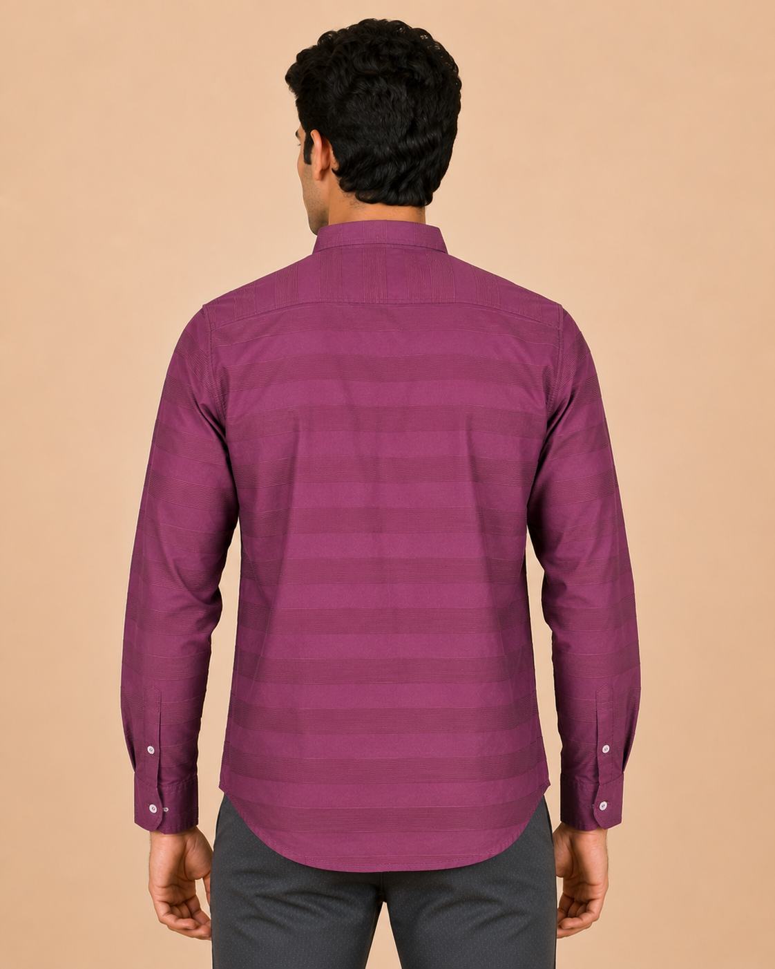 Plum Regent Textured Cotton Shirt