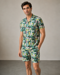 Men’s Green Tropical Geo Printed Cord Set | Shirt & Shorts Co-ord