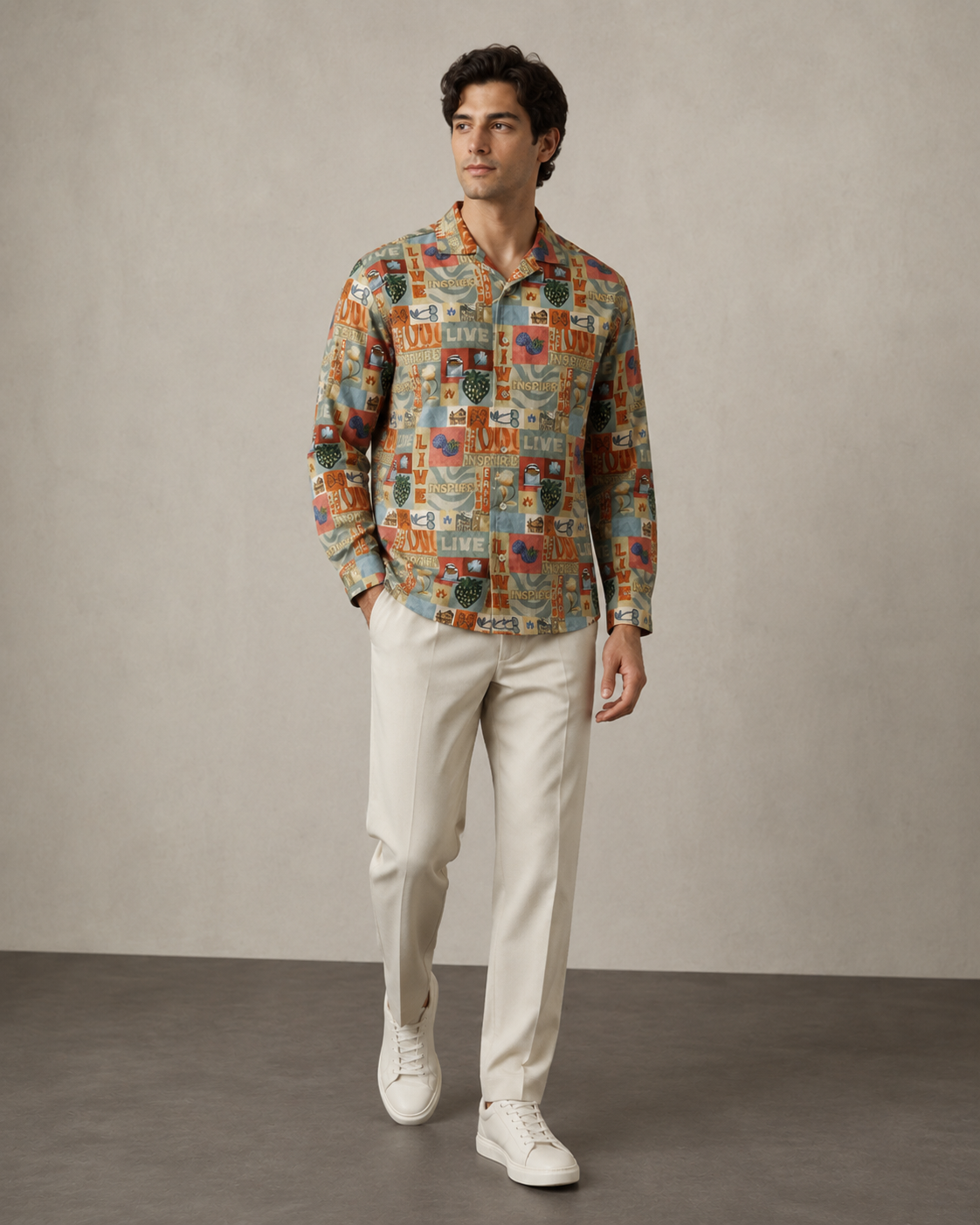 Men’s Vintage Live Graphic Cord Set | Shirt & Shorts Co-ord