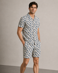 Men’s Blue Geo Print Cord Set | Shirt & Shorts Co-ord